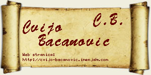 Cvijo Bacanović vizit kartica
